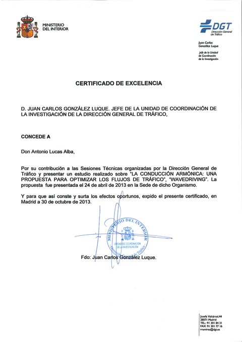 DGT: Certificado de EXCELENCIA